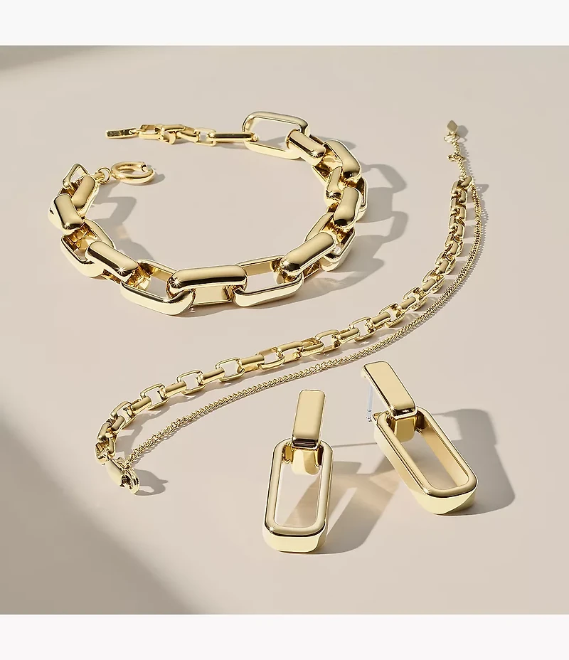 Archival Core Essentials Gold-Tone Stainless Steel Drop Earrings