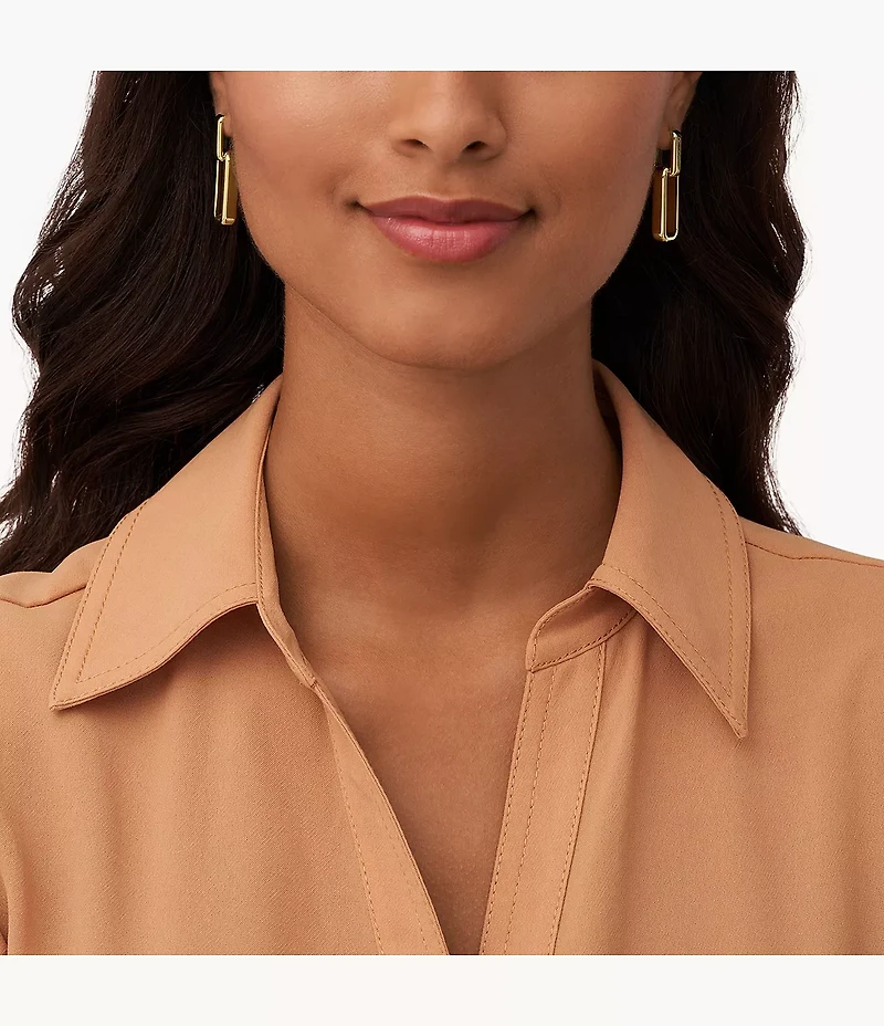 Archival Core Essentials Gold-Tone Stainless Steel Drop Earrings