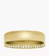 Archival Glitz Gold-Tone Stainless Steel Band Ring