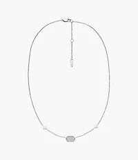 Hazel Paper Glitz Stainless Steel Station Necklace