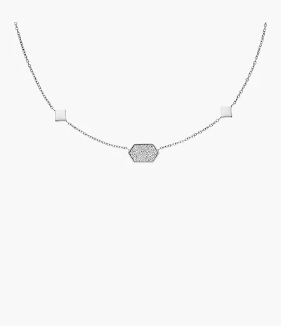 Hazel Paper Glitz Stainless Steel Station Necklace