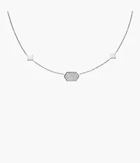 Hazel Paper Glitz Stainless Steel Station Necklace