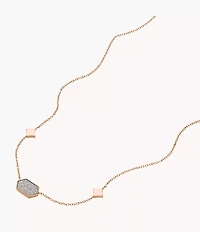Hazel Paper Glitz Rose Gold-Tone Stainless Steel Station Necklace