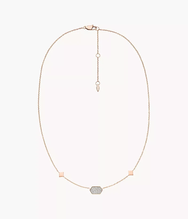 Hazel Paper Glitz Rose Gold-Tone Stainless Steel Station Necklace