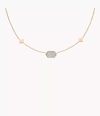 Hazel Paper Glitz Rose Gold-Tone Stainless Steel Station Necklace