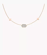 Hazel Paper Glitz Rose Gold-Tone Stainless Steel Station Necklace