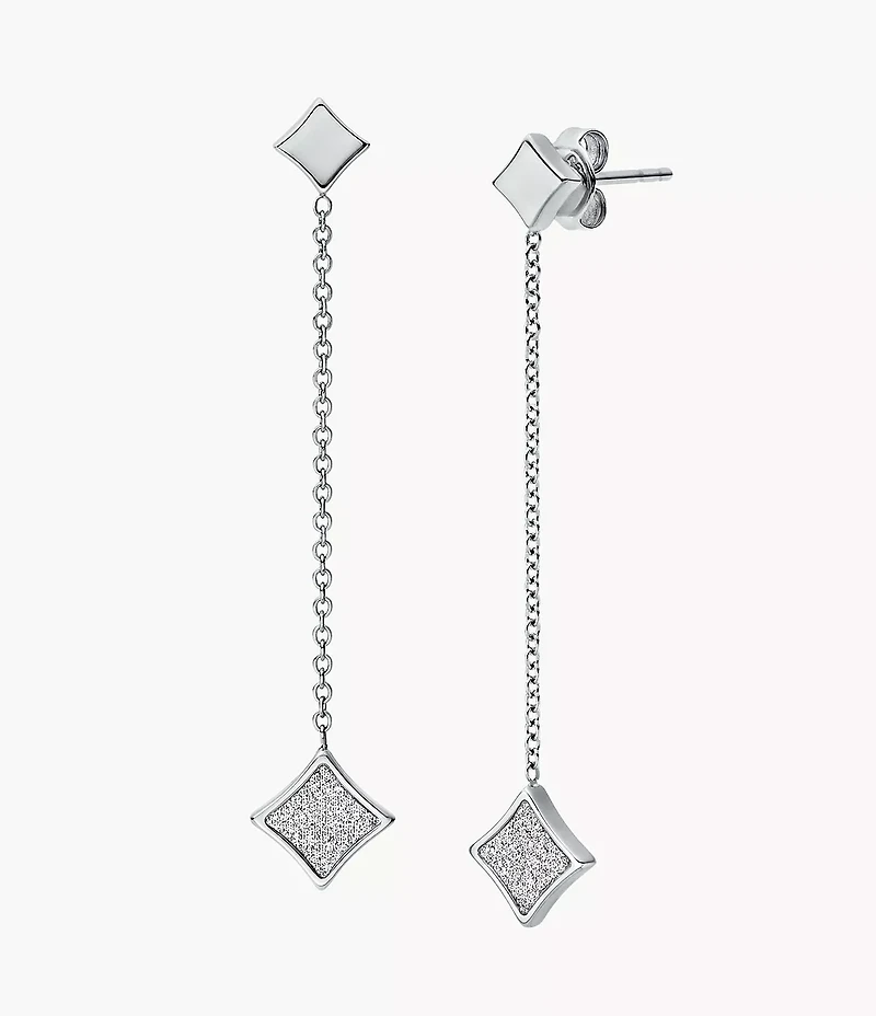 Hazel Paper Glitz Stainless Steel Drop Earrings