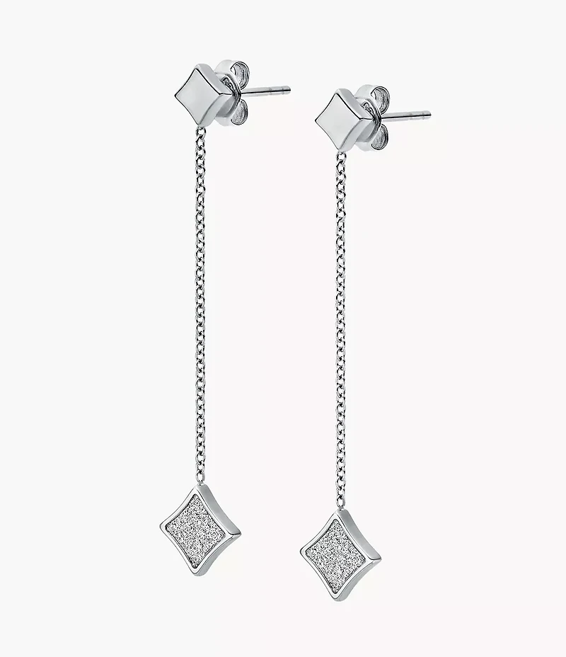Hazel Paper Glitz Stainless Steel Drop Earrings