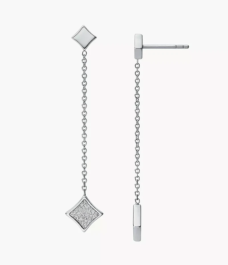 Hazel Paper Glitz Stainless Steel Drop Earrings