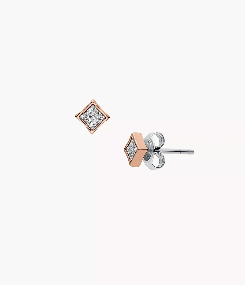 Hazel Paper Glitz Rose Gold-Tone Stainless Steel Stud Earrings