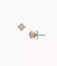 Hazel Paper Glitz Rose Gold-Tone Stainless Steel Stud Earrings