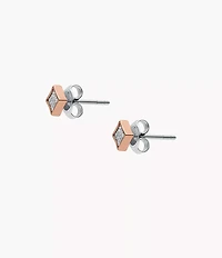 Hazel Paper Glitz Rose Gold-Tone Stainless Steel Stud Earrings