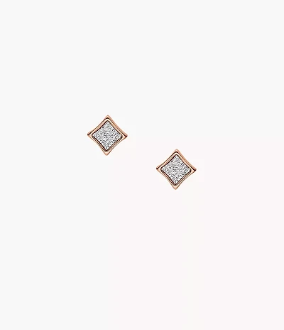 Hazel Paper Glitz Rose Gold-Tone Stainless Steel Stud Earrings