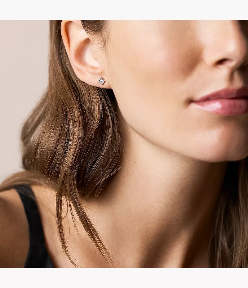 Hazel Paper Glitz Rose Gold-Tone Stainless Steel Stud Earrings