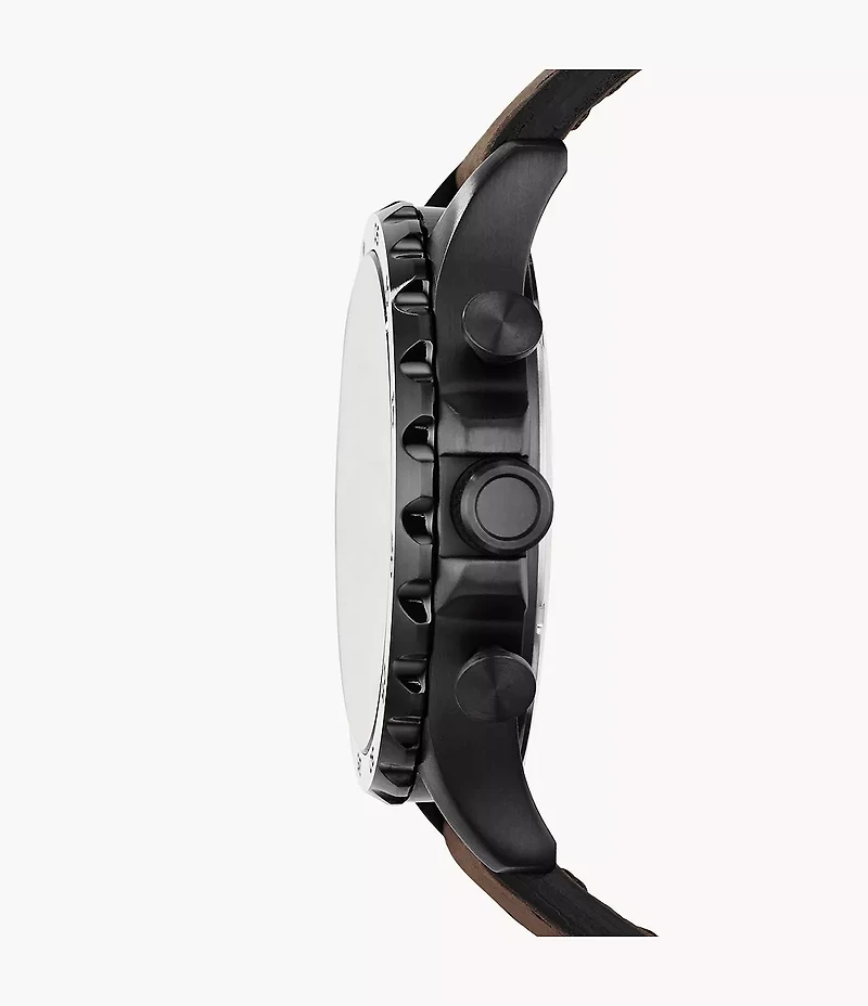 Nate Chronograph Brown Leather Watch