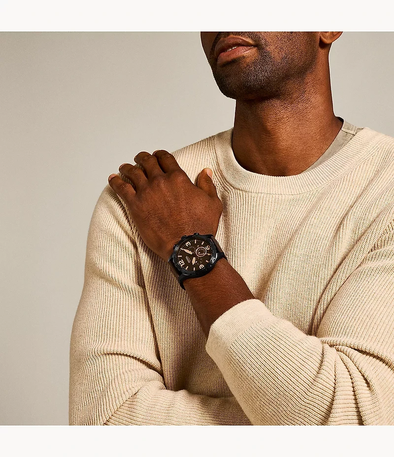 Nate Chronograph Brown Leather Watch