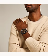 Nate Chronograph Brown Leather Watch