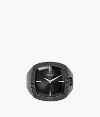 Nick Jonas x Fossil Machine Luxe Grey Vignette Two-Hand Gunmetal Stainless Steel Watch Ring