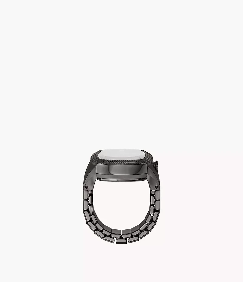 Nick Jonas x Fossil Machine Luxe Grey Vignette Two-Hand Gunmetal Stainless Steel Watch Ring
