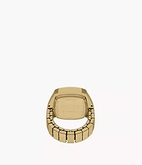 Nick Jonas x Fossil Machine Luxe Green Vignette Two-Hand Gold-Tone Stainless Steel Watch Ring
