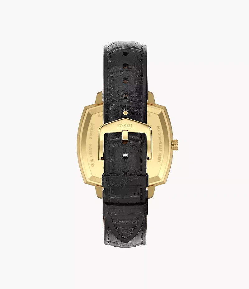 Nick Jonas x Fossil Machine Luxe Three-Hand Black Croco Leather Watch