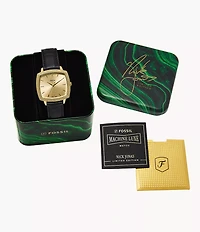 Nick Jonas x Fossil Machine Luxe Three-Hand Black Croco Leather Watch