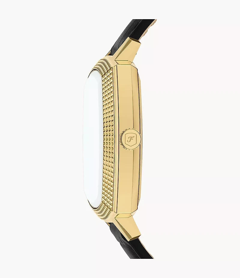 Nick Jonas x Fossil Machine Luxe Three-Hand Black Croco Leather Watch