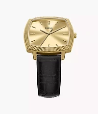 Nick Jonas x Fossil Machine Luxe Three-Hand Black Croco Leather Watch