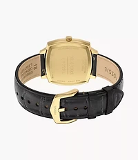 Nick Jonas x Fossil Machine Luxe Three-Hand Black Croco Leather Watch
