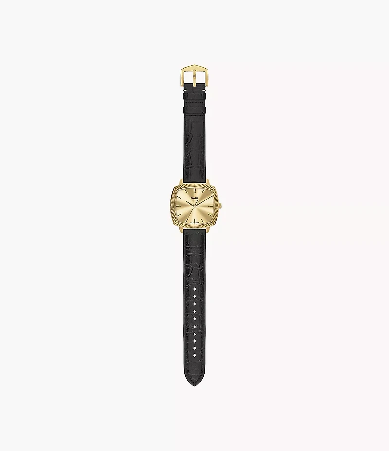 Nick Jonas x Fossil Machine Luxe Three-Hand Black Croco Leather Watch