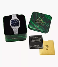 Nick Jonas x Fossil Machine Luxe Aventurine Three-Hand Stainless Steel Watch
