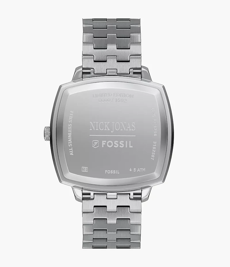 Nick Jonas x Fossil Machine Luxe Aventurine Three-Hand Stainless Steel Watch