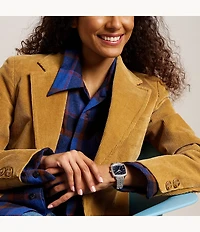 Nick Jonas x Fossil Machine Luxe Aventurine Three-Hand Stainless Steel Watch