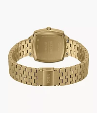Nick Jonas x Fossil Machine Luxe Malachite Three-Hand Gold-Tone Stainless Steel Watch