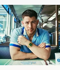 Nick Jonas x Fossil Machine Luxe Malachite Three-Hand Gold-Tone Stainless Steel Watch