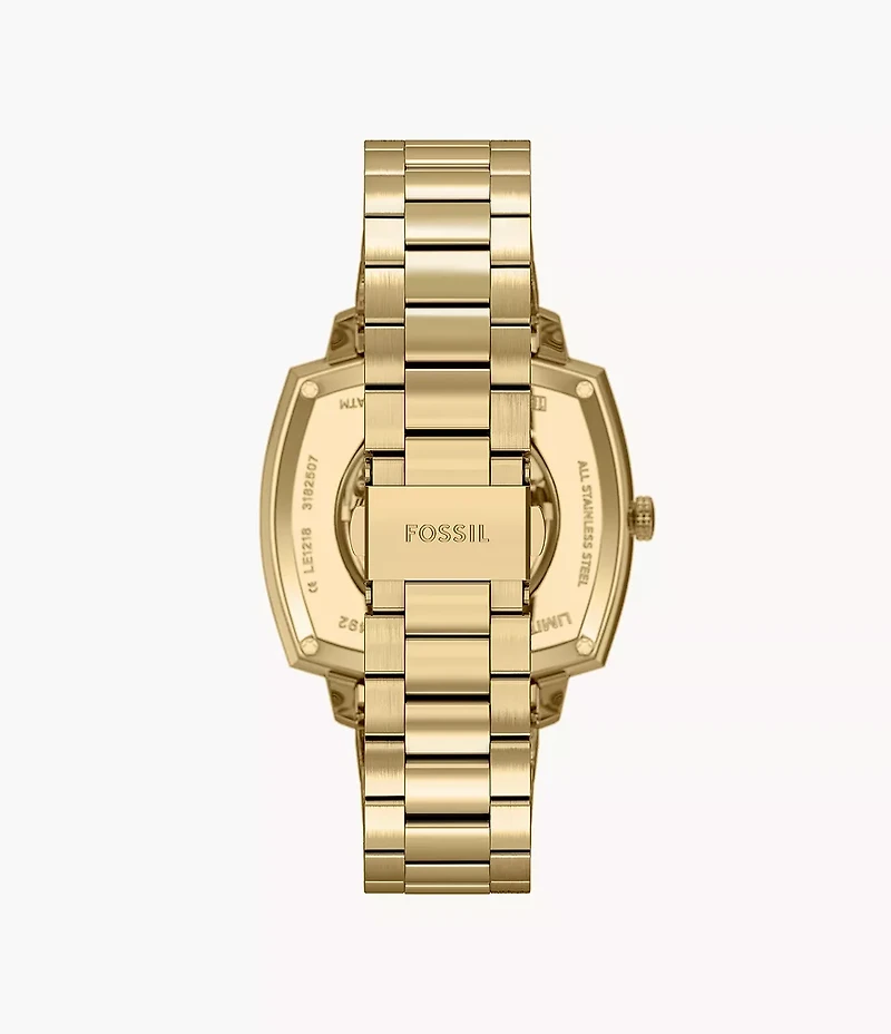 Nick Jonas x Fossil Machine Luxe Automatic Gold-Tone Stainless Steel Watch