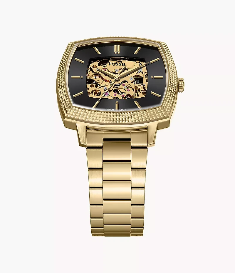 Nick Jonas x Fossil Machine Luxe Automatic Gold-Tone Stainless Steel Watch