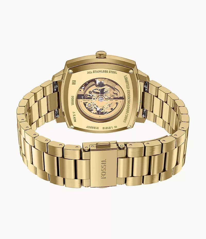 Nick Jonas x Fossil Machine Luxe Automatic Gold-Tone Stainless Steel Watch