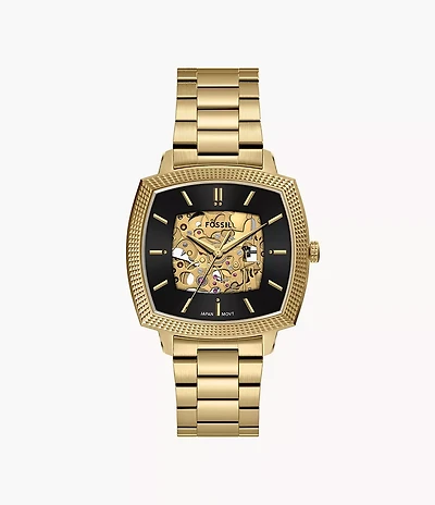 Nick Jonas x Fossil Machine Luxe Automatic Gold-Tone Stainless Steel Watch