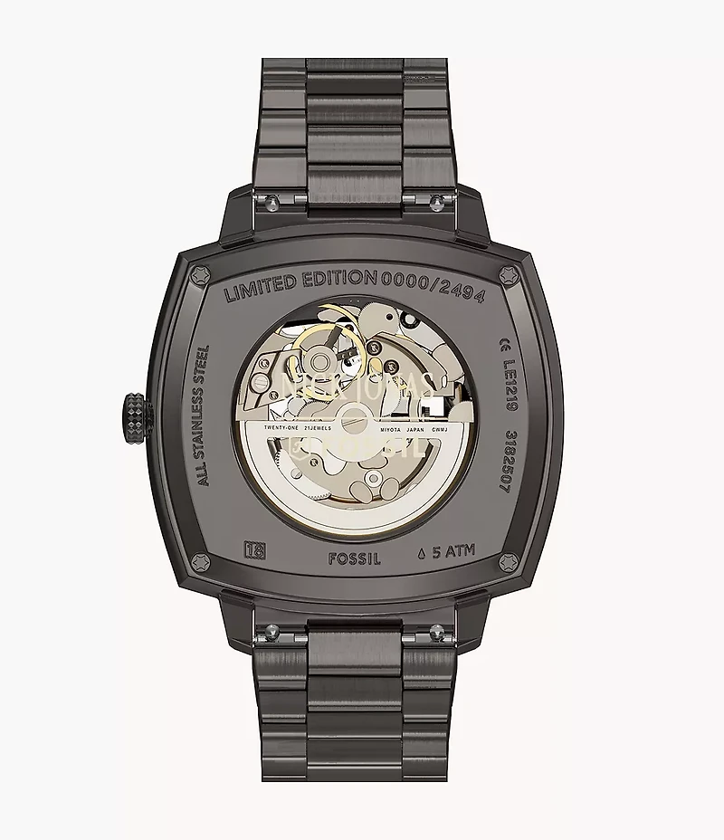 Nick Jonas x Fossil Machine Luxe Automatic Gunmetal Stainless Steel Watch