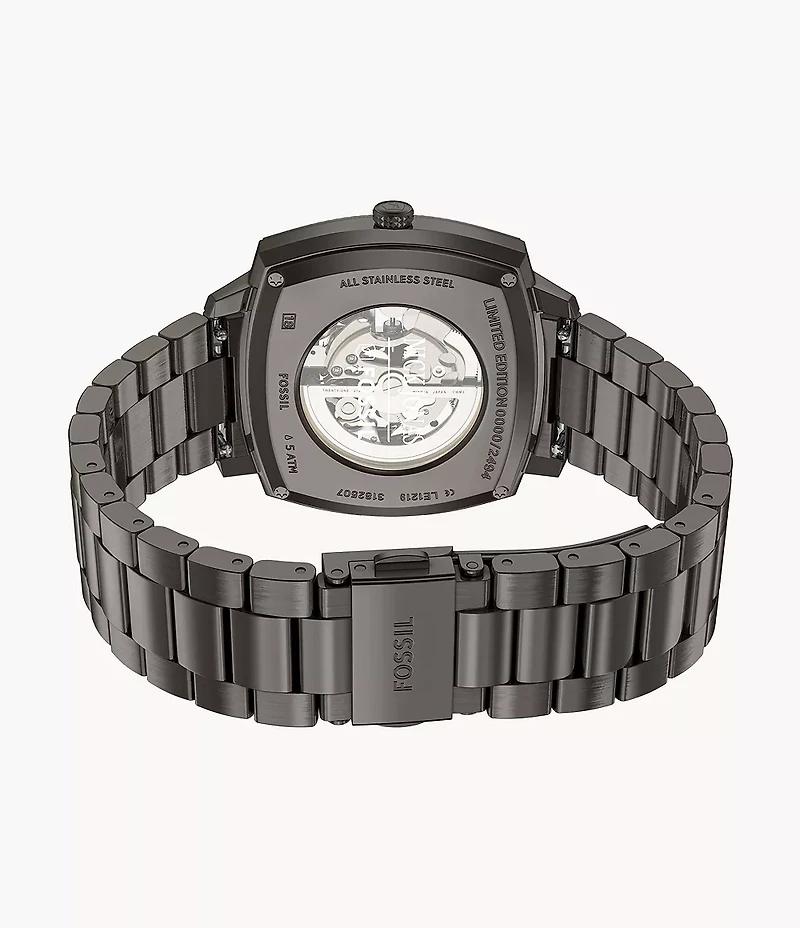 Nick Jonas x Fossil Machine Luxe Automatic Gunmetal Stainless Steel Watch