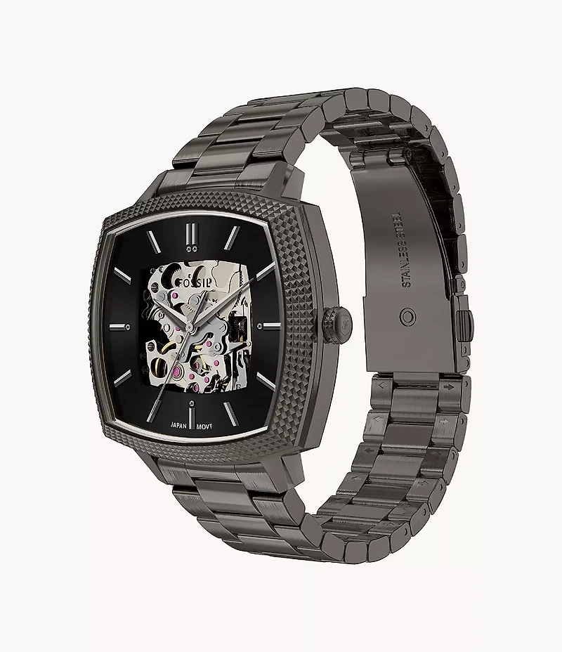 Nick Jonas x Fossil Machine Luxe Automatic Gunmetal Stainless Steel Watch