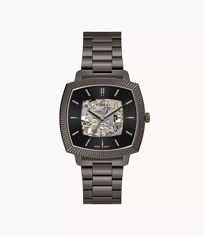 Nick Jonas x Fossil Machine Luxe Automatic Gunmetal Stainless Steel Watch