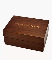 Nick Jonas x Fossil 18K Gold Plated Machine Luxe Malachite Three-Hand Stainless Steel Watch