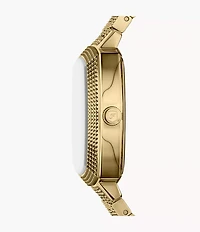 Nick Jonas x Fossil 18K Gold Plated Machine Luxe Malachite Three-Hand Stainless Steel Watch