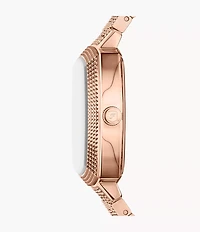 Nick Jonas x Fossil Machine Luxe Marble Three-Hand Rose Gold-Tone Stainless Steel Watch