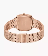 Nick Jonas x Fossil Machine Luxe Marble Three-Hand Rose Gold-Tone Stainless Steel Watch