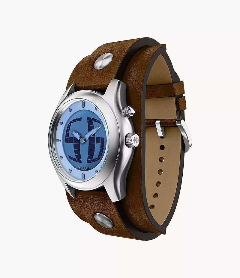 Y2K Big Tic 40MM Brown Leather Watch