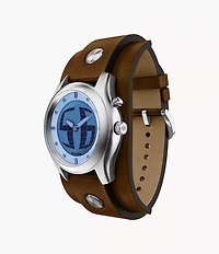 Y2K Big Tic 40MM Brown Leather Watch