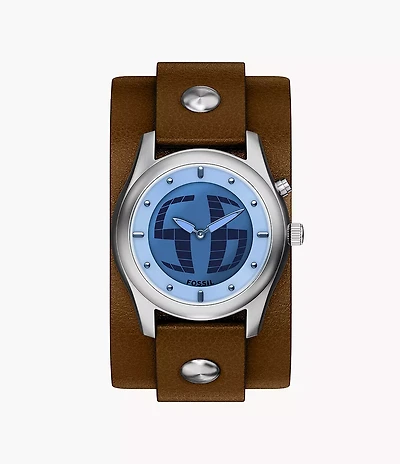 Y2K Big Tic 40MM Brown Leather Watch